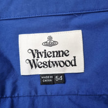 Load image into Gallery viewer, Vivienne Westwood Mens Shirt Royal Blue Long Sleeves Embroidered Logo Cotton 54
