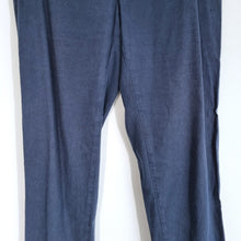 Load image into Gallery viewer, 120% Lino Linen Trousers 8 Navy Blue Cigarette Low Rise Slim Fit Work Summer
