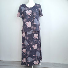 Load image into Gallery viewer, Jacques Vert Outfit Co-Ord Grey Midi Skirt Blouse Floral Beaded Occasion 18 20
