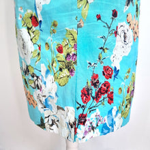 Load image into Gallery viewer, Pomodoro Outfit Dress Jacket Turquoise Floral Cotton Mother Bride Occasion 16
