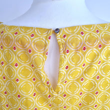 Load image into Gallery viewer, NEW White Stuff Top Yellow Blouse 100% Organic Cotton Pattern Short Sleeves 20
