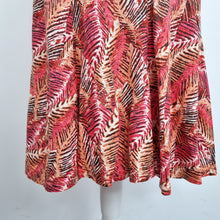 Load image into Gallery viewer, Per Una Midi Skirt 100% Linen A Line M&amp;S Leaf Print Flare Multicoloured Size 16
