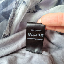 Load image into Gallery viewer, Mint Velvet 100% Silk Dress Floral Print UK 14 Grey Lilac Layered Occasion Party
