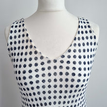 Load image into Gallery viewer, Made in Italy Dress Linen Blend Polka Dots Layered 10 12 White Lined Rara Hem
