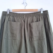 Load image into Gallery viewer, Phase Eight Trousers 100% Linen Wide Leg Green Khaki Palazzo High Rise Pocket 16
