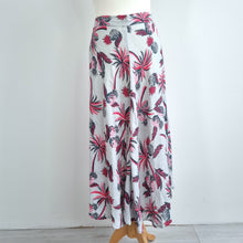 Load image into Gallery viewer, Brora Midi Skirt Pineapple 100% Linen A Line Flare Print Tropical Grey Summer 14
