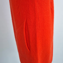 Load image into Gallery viewer, Jumper Dress Orange Tunic Knitted Mini Pockets Bright Shift Sweater Small Medium
