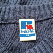 Load image into Gallery viewer, Vintage Russel Athletic Jumper Knit Logo Men&#39;s Navy Blue Sweater Preppy XS
