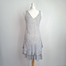 Load image into Gallery viewer, Made in Italy Dress Linen Blend Polka Dots Layered 10 12 White Lined Rara Hem
