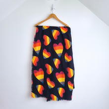 Load image into Gallery viewer, Accessorize Rainbow Heart Scarf Navy Multicolour Oversized Shawl Wrap Pride
