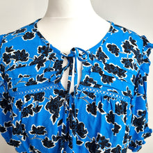 Load image into Gallery viewer, Marks &amp; Spencer Midi Dress Blue UK 8 Floral Print 100% Viscose Casual Work
