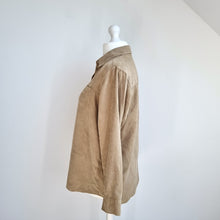 Load image into Gallery viewer, Marks &amp; Spencer Shirt Faux Suede Beige Blouse Top Chamois Button Down Size 16
