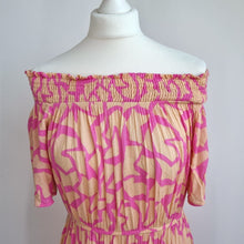Load image into Gallery viewer, Matalan Papaya Maxi Dress UK 14 Off the Shoulder Pink 100% Viscose Summer Boho
