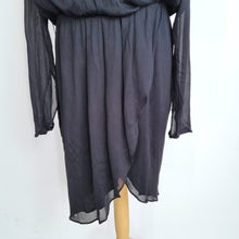 Load image into Gallery viewer, Day Birger et Mikkelsen Dress Black 12 Sequin Shoulders Faux Wrap Cocktail Work
