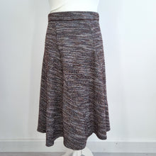 Load image into Gallery viewer, M&amp;S Textured A Line Skirt UK 14 Brown Midi Smart Work Office Classic Flared
