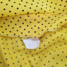 Load image into Gallery viewer, Vintage Dress Yellow Polka Dots Pockets Tea Dress Retro 80s Empire Waist 12 14
