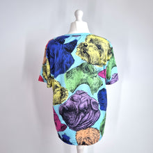 Load image into Gallery viewer, Fresh Hoods T-shirt Dogs Breeds 3XL Colourful Turquoise Top Pets Plus Size
