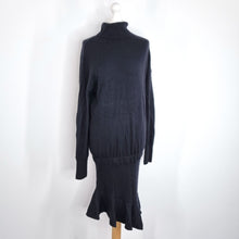 Load image into Gallery viewer, AllSaints Hava Jumper Dress Wool Cashmere Blend Black Roll Neck Knit Medium
