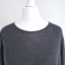 Load image into Gallery viewer, COS Jumper 100% Wool Black Fine Knit Slouchy Dipped Hem Draped Sweater Small
