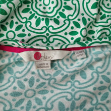 Load image into Gallery viewer, Boden Jersey Dress Skater Short Green Pink Medallion Print Stretch 12 Petite
