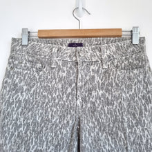 Load image into Gallery viewer, NYDJ Leopard Print Jeans UK 6 Beige Slim Fit Stretch Denim Mid Rise Animal
