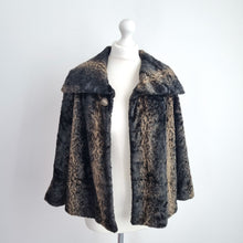 Load image into Gallery viewer, M&amp;S Faux Fur Jacket Per Una Swing Coat Brown Short Lined Evening Party Medium
