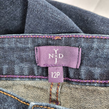 Load image into Gallery viewer, NYDJ Skinny Jeans Dark Blue Mid Rise Indigo Stretch Slimming UK 16 US 12 Petite
