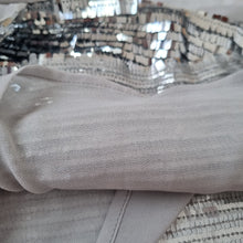 Load image into Gallery viewer, Zara Silver Sequin Top Crop Camisole Metallic Lined Party Festival Medium
