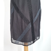 Load image into Gallery viewer, Principles Party Dress Black UK 14 Beaded Sparkly Lined Chiffon Cocktail Sequins
