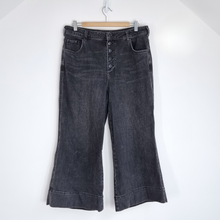 Load image into Gallery viewer, Anthropologie Jeans Wide Leg Pilcro Letterpress Black Cropped Kick Flare 32 / 16
