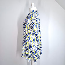 Load image into Gallery viewer, M&amp;S Mini Tunic Dress Size 20 Petite Button Down Smock Zigzag Print Viscose

