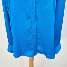 Load image into Gallery viewer, Whistles Shirt Blue Blouse Oversized Long Sleeves Top Work Office Collared 12 14
