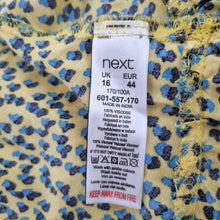 Load image into Gallery viewer, Next Beachwear Wrap Dress Yellow UK 16 Midi Ruffle Hem Short Sleeves Print Work
