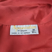 Load image into Gallery viewer, Vintage Aquascutum Blouse Maroon Pussy Bow Tie Red 70s 80s Shirt 38&#39;&#39; UK 14
