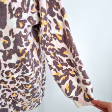 Load image into Gallery viewer, Oliver Bonas Jumper Dress UK 10  Leopard Print Knit Animal Mini Tunic Casual
