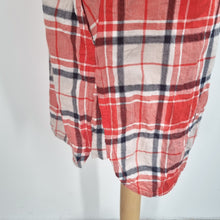 Load image into Gallery viewer, Pepe Jeans Shirt Dress Large Check Plaid Red Orange Tunic Long Sleeves Cotton
