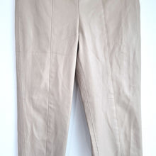 Load image into Gallery viewer, Zara Faux Leather Trousers Small Beige Neutral Leggings High Rise Slim Fit Work
