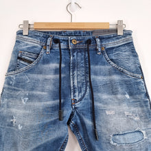 Load image into Gallery viewer, Diesel Krooley Jogger Jeans Men&#39;s Tapered Ripped Destroyed Blue Sweatpants W 26
