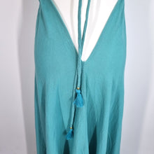 Load image into Gallery viewer, Zecca Maxi Dress Turquoise Blue Backless Strappy Boho Festival Summer One Size
