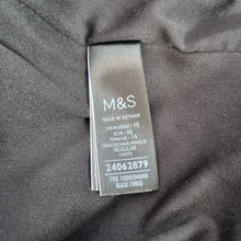 Load image into Gallery viewer, M&amp;S Sequin Midi Dress Size 18 Black Wiggle Lined Ruched Sleeveless Xmas Party
