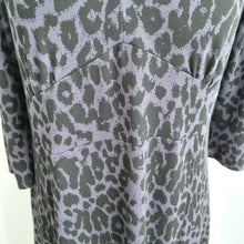 Load image into Gallery viewer, Roman Midi Dress Leopard Print  UK 16 Purple Animal Skater Stretch Casual
