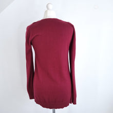 Load image into Gallery viewer, Comptoir des Cottoniers Jumper Maroon Red Layered Look Silk Cami Detail Medium
