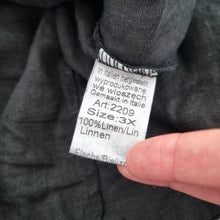 Load image into Gallery viewer, Blu Orchid Blouse 3XL 100% Linen Pearls Black Made in Italy Tunic Top Lagenlook
