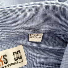 Load image into Gallery viewer, Daks Mens Dress Shirt 16'' 41cm Blue 100% Cotton Long Sleeves Double Cuff Smart
