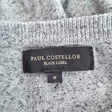 Load image into Gallery viewer, Paul Costelloe Jumper Grey Medium Black Label Merino Wool Silk Speckled Mens
