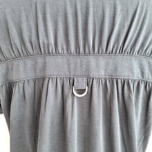 Load image into Gallery viewer, Next Scoop Neck T-Shirt UK 18 Dark Grey Ruched Back Stretch Casual Basic NEW
