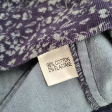 Load image into Gallery viewer, Kew Corduroy Tulip Skirt UK 10 Ditsy Floral Button Cotton Stretch Blue Pockets
