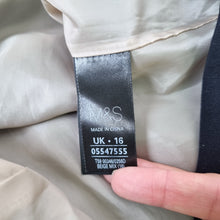 Load image into Gallery viewer, M&amp;S Woman Shift Dress UK 16 Colour Block Beige Navy Smart Work Office Lined
