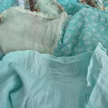 Load image into Gallery viewer, M&amp;S Per Una Skirt Patchwork Midi 16 Turquoise Gipsy A Line Lace Up Boho Western
