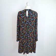 Load image into Gallery viewer, Marks &amp; Spencer Dress Jersey UK 24 Black Ditsy Floral Print Smock Tunic Casual
